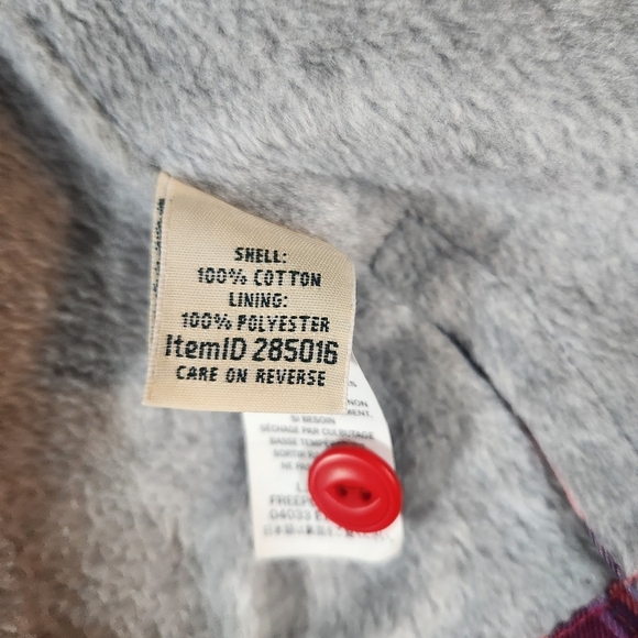 LL Bean Red Plaid Fleece Lined Flannel Size XL Petite - Picture 7 of 7